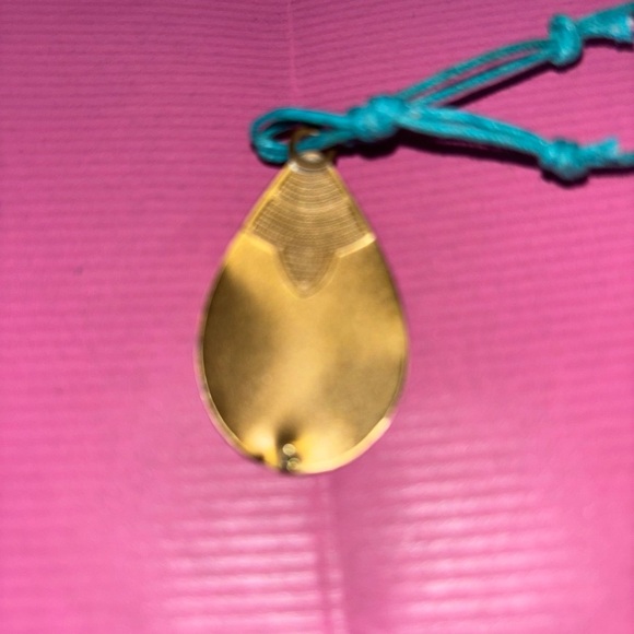 HANDMADE NECKACE COPPER TEAL 13” TOTAL LENGTH WITH PENDENT CORDED ROPE 11.5” - Picture 4 of 8